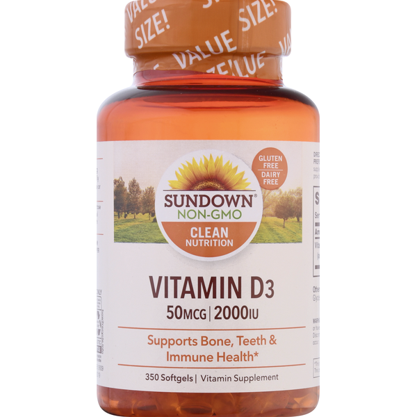 Sundown Vitamin D3, 50 mcg, Softgels (350 each) from CVS Pharmacy