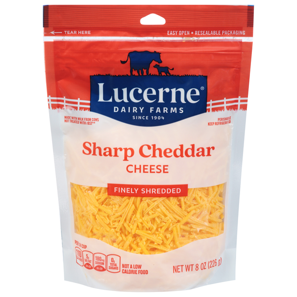 Lucerne Cheese, Finely Shredded, Sharp Cheddar