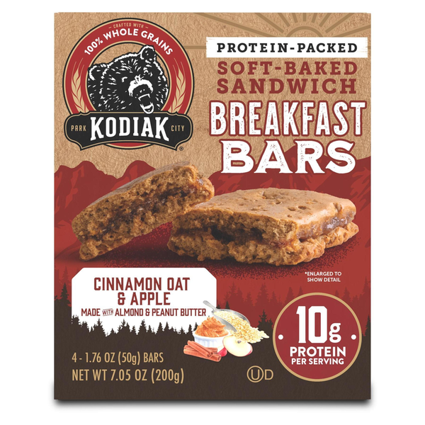 Kodiak Breakfast Bars, Cinnamon Oat & Apple, Soft-Baked Sandwich