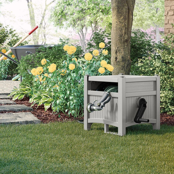 Suncast 100 Ft. Hose Hideaway Dove Gray
