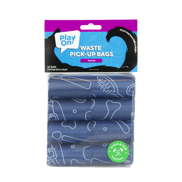 Play On Scented Waste Bags, 9 x 14 in - Navy