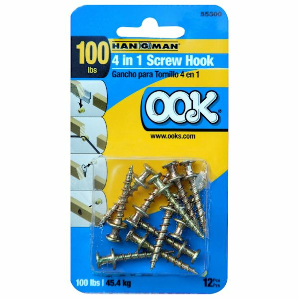 National Brand 12-Piece Bear Claw 4-In-1 Screw Hooks