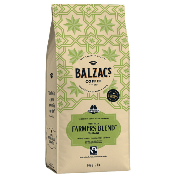Balzac's Coffee Fairtrade Farmers Blend Whole Bean Coffee