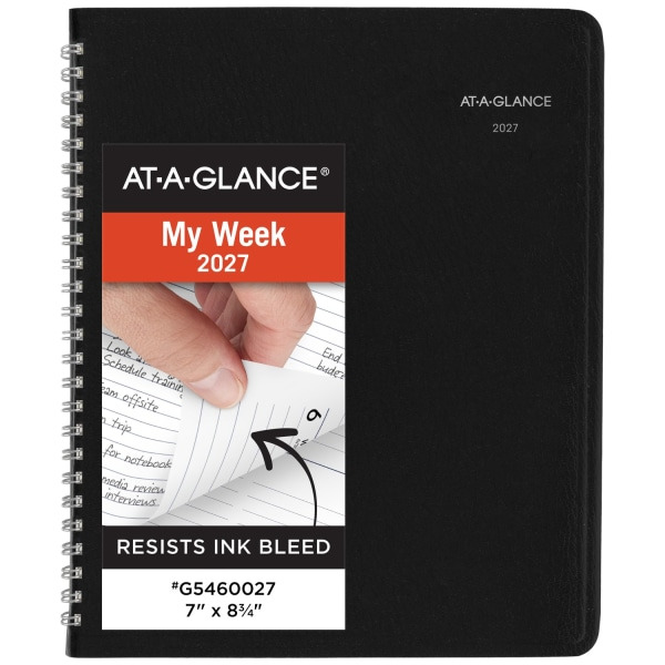 AT-A-GLANCE DayMinder Executive 2027 Weekly Monthly Planner With Notes, 7 x 8 3/4 in - Black, Medium
