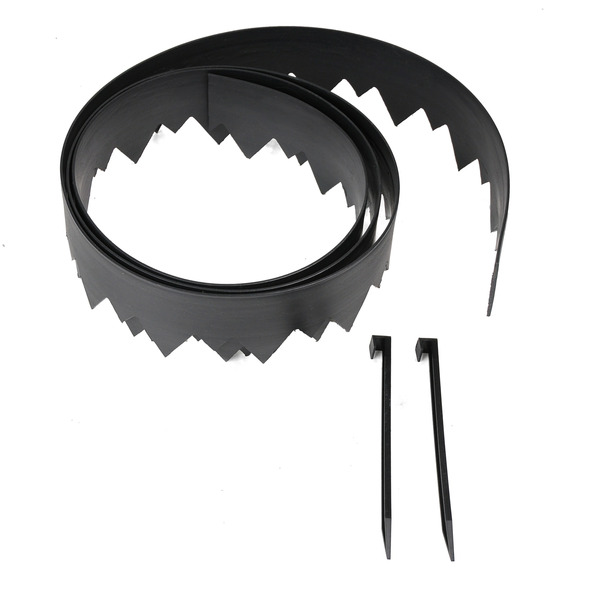 Easy Flex 20-ft x 4.5-in Pound-In Black Plastic Landscape edging roll with stakes
