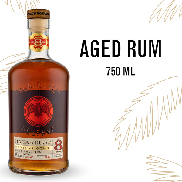 BACARDÍ Reserva Ocho Rare Gold Rum Same-Day Delivery | Binny's