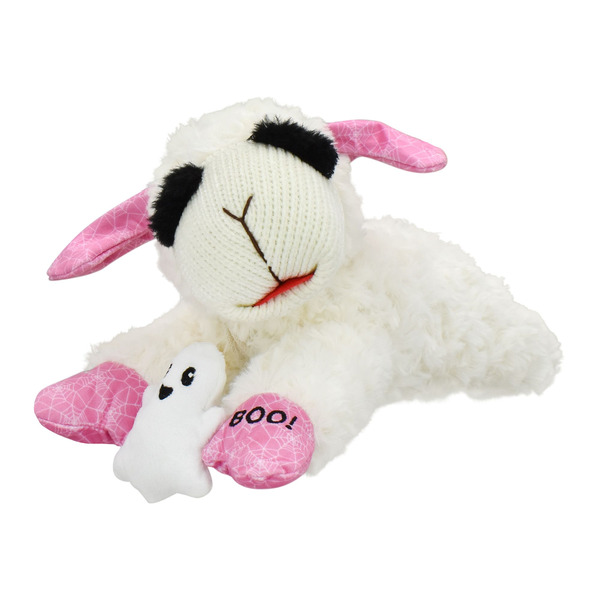 Multipet International Lamb Chop Holding Ghost Plush Squeaker Dog Toy