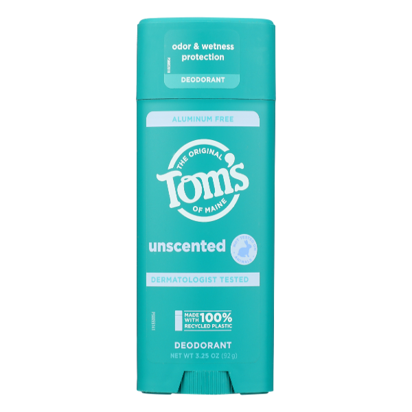 Tom's Unscented Natural Deodorant For Women And Men, Aluminum Free