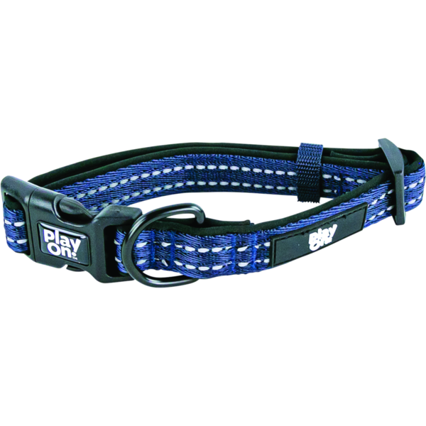 Play On Adventure Nylon Reflect Dog Collar, Medium - Navy