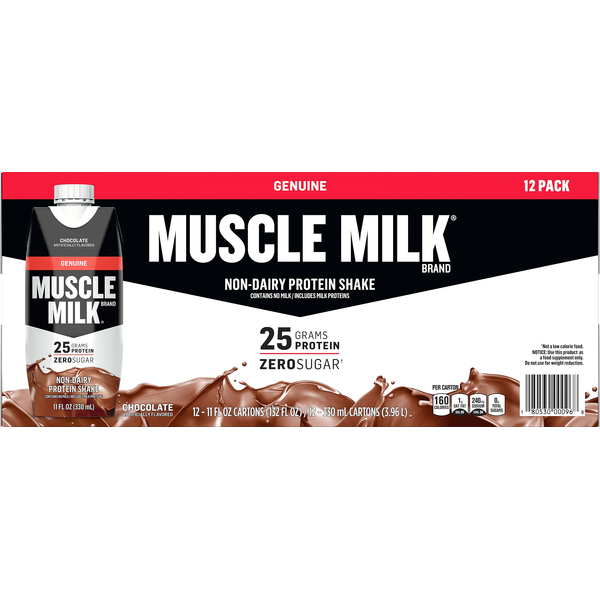 Muscle Milk Protein Shake, Non Dairy, Chocolate, 12 Pack (12 each) from