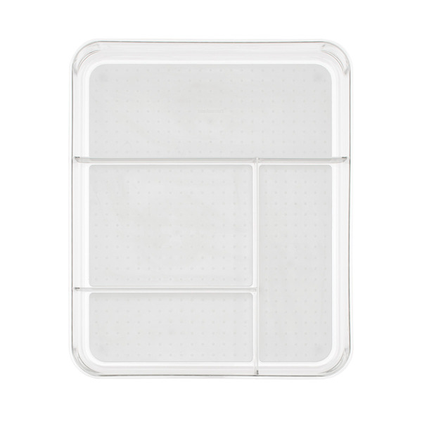 madesmart Gadget Tray - Clear & White - 13" x 15-3/4" x 2" h