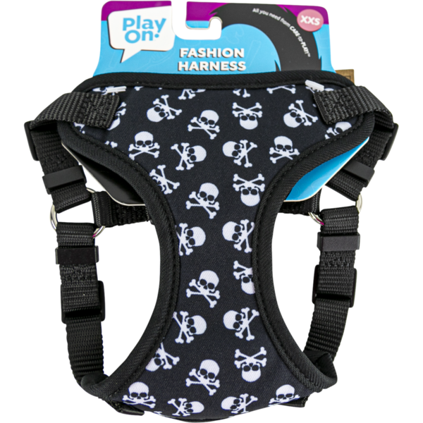 Play On Fashion Skull Dog Harness, XXS