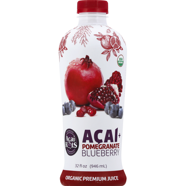 Acai Roots Juice, Organic, Acai + Pomegranate Blueberry (32 oz) Instacart