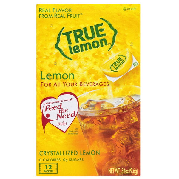 Dollar tree true lemon crystallized lemon for all your beverages sachet