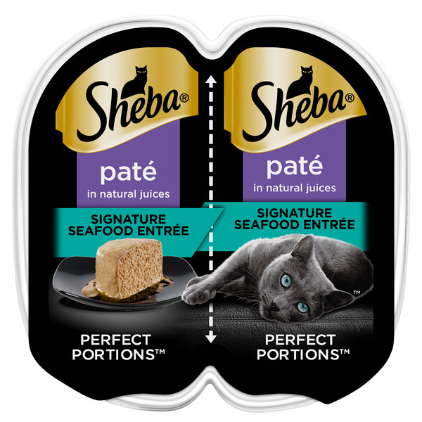 SHEBA PERFECT PORTIONS Perfect Portions Wet Cat Food Pate Seafood Entree, 2.6 oz. Twin-Pack Trays