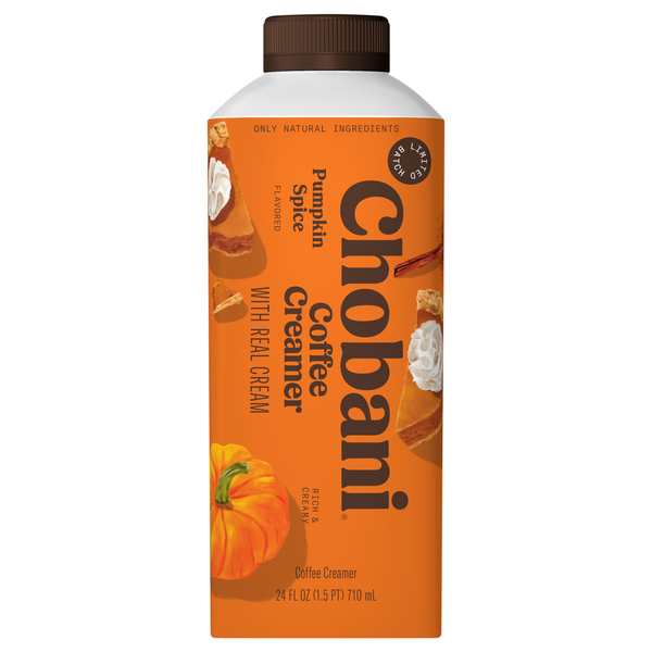 Chobani Pumpkin Spice Flavored Coffee Creamer with Real Cream Same