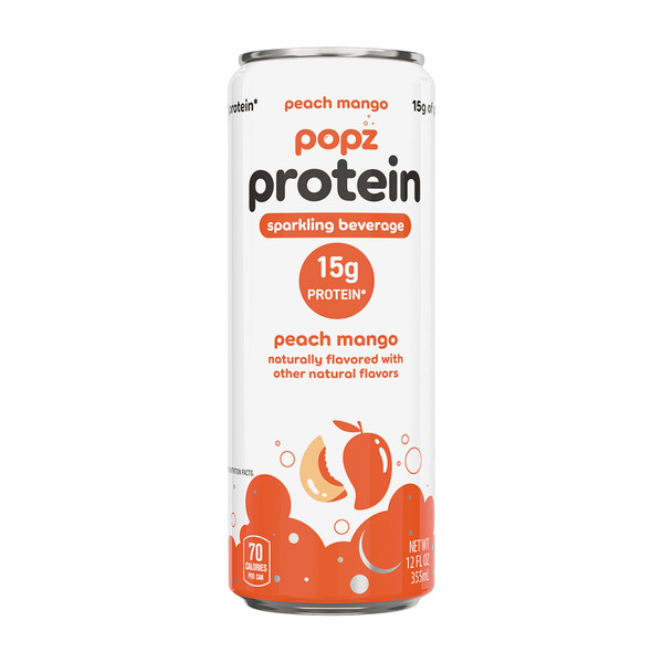 Summit Popz Peach Mango Flavored Protein Sparkling Drink