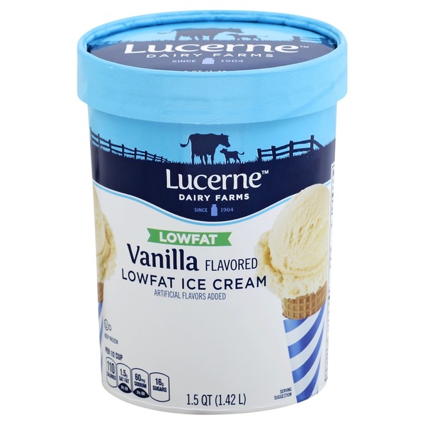 Lucerne Ice Cream, Low Fat, Vanilla Flavored (1.5 qt) from Safeway