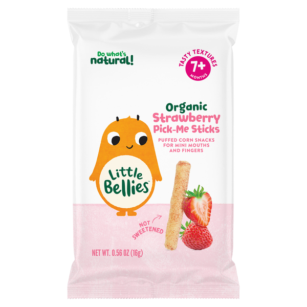 Little Bellies Pick-Me Sticks, Strawberry, Organic, 7+ Months