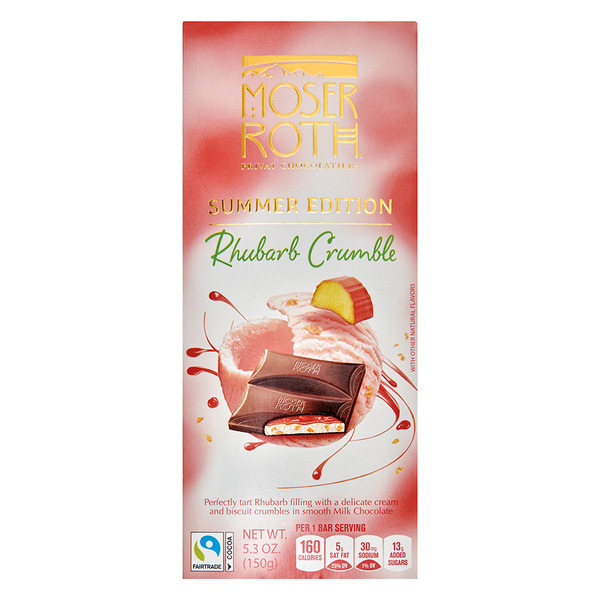 Moser Roth Milk Chocolate With Rhubarb Crumble Filling Same-Day