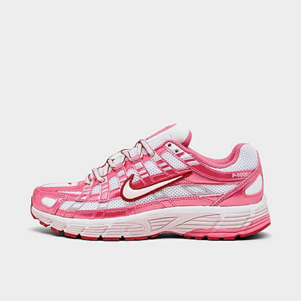 Nike Women's P-6000 Shoes, Size 8, Medium/B Width - Summit White/Silt Red/Peony/Team Crimson