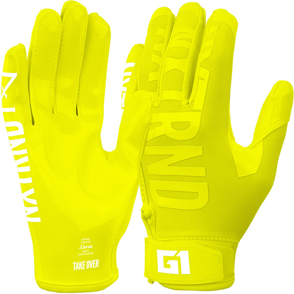 Nxtrnd Youth G1 Football Gloves, M - Neon Yellow