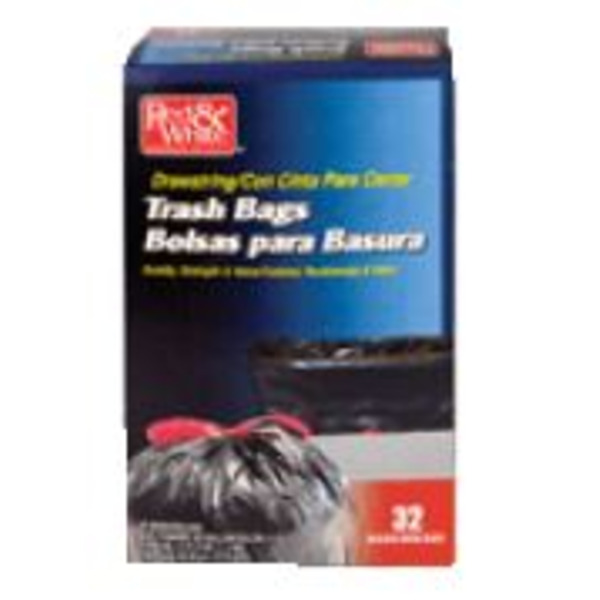 Red & White - Drawstring Trash Bags - 30 Gal