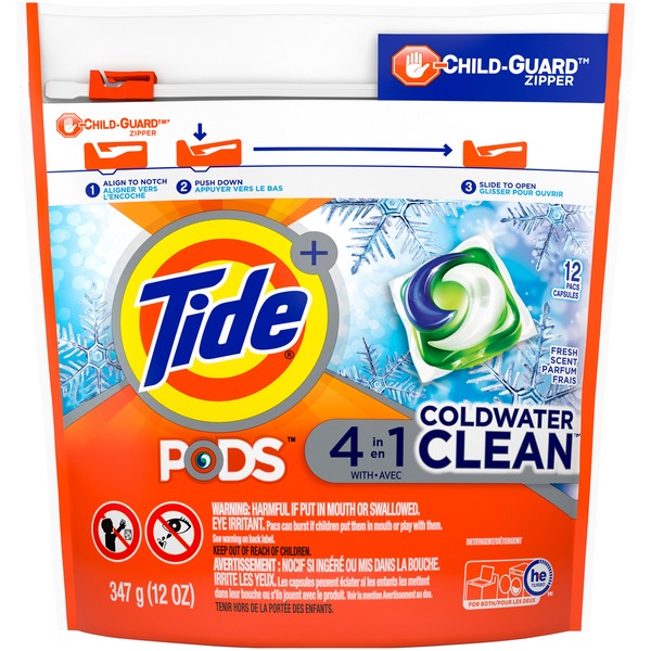 Tide PODS Coldwater Clean Liquid Laundry Detergent Pacs, Fresh Scent