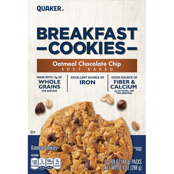 Quaker Breakfast Cookie Oatmeal Chocolate Chip (10 oz) Instacart