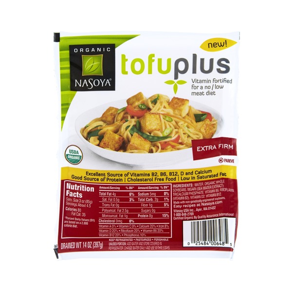 nasoya organic tofu plus extra firm tofu 12 oz from publix instacart