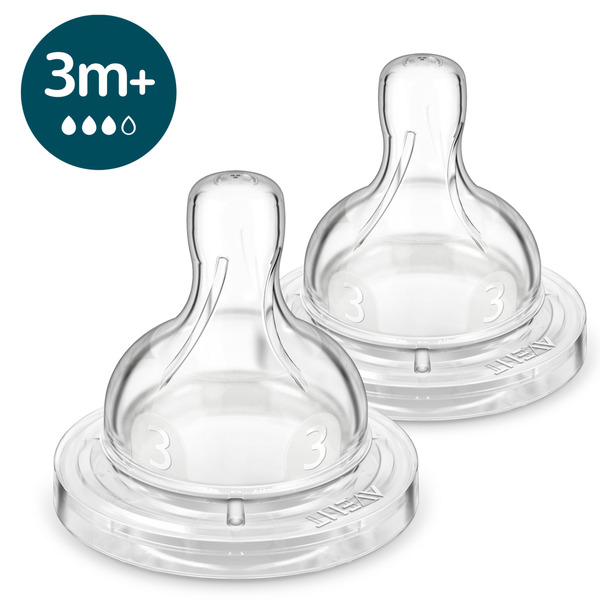 Philips Avent Avent Anti-colic Baby Bottle Flow 3 Nipple, SCY763/03