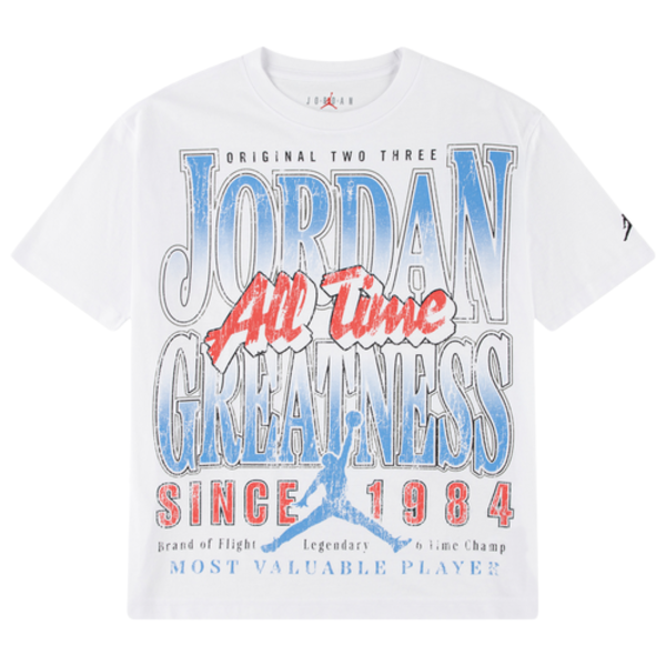 Jordan Big Kids' All Time Greatness Graphic T-Shirt, XL - White