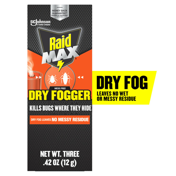 Raid® MAX Mess Free Dry Fogger, Indoor Deep-penetrating Fog, No
