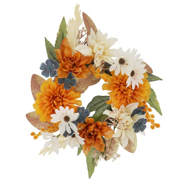 Ashland Orange Dahlia & Cream Mum Mini Wreath