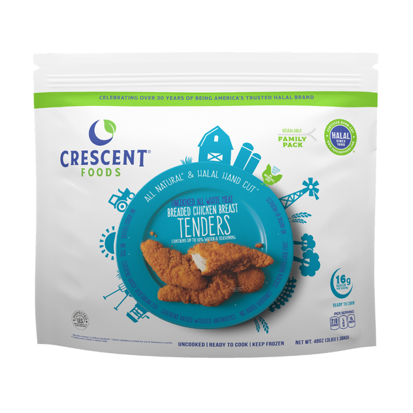 Crescent Foods Halal Breaded Chicken Breast Tenders Same-Day