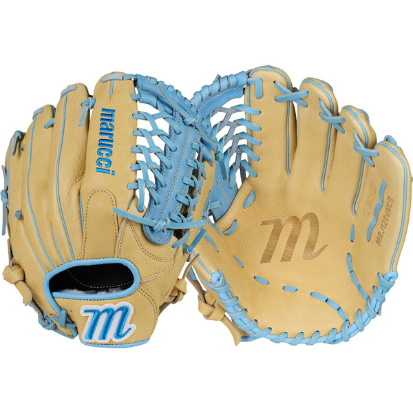 Marucci Youth Marksman Series Glove, 12 Inch, Right Hand Throw - Tan/Blue
