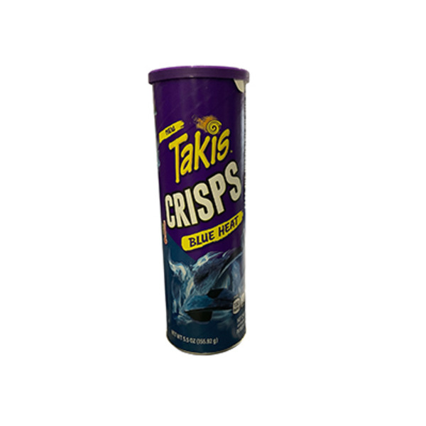 Takis Blue Heat Crisps 5.5 oz Sharing Size Can, Hot Chili Pepper Flavored Extreme Spicy Potato Crisps