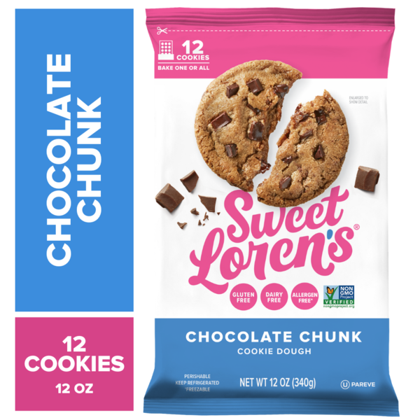 Sweet Loren's Chocolate Chunk Cookie Dough, Gluten Free & Vegan