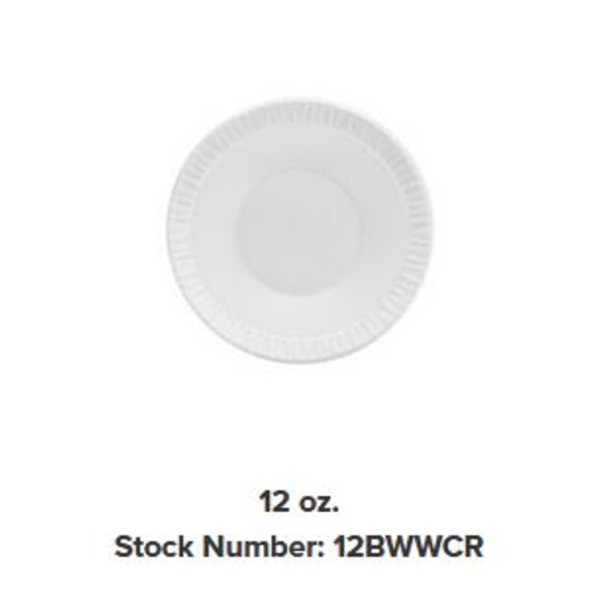 Dart- 12 oz White Foam Bowl - 1000 ct