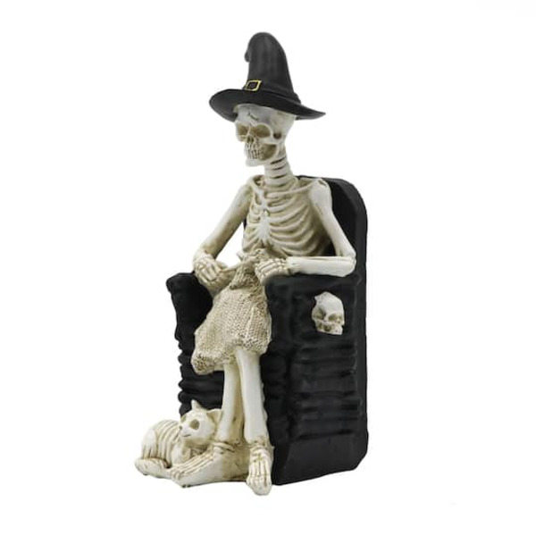 Ashland Knitting Witch Skeleton Tabletop Decor