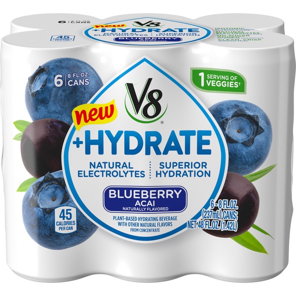 V8® +Hydrate Plant-Based Hydrating Beverage, Blueberry Acai Same