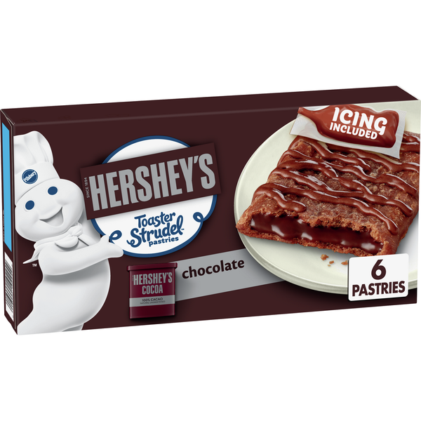 Pillsbury Toaster Strudel, Chocolate, Frozen Pastries, 6 Count