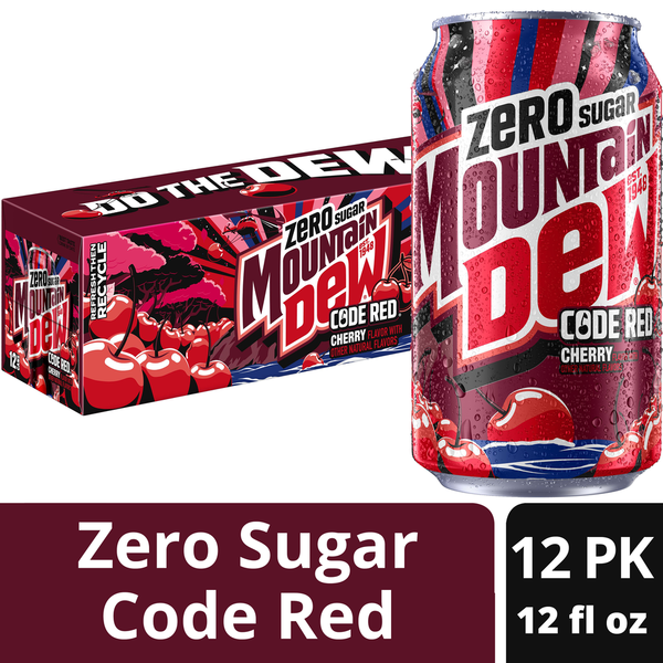 Mountain Dew Code Red Zero Sugar Soda Pop Same-Day Delivery