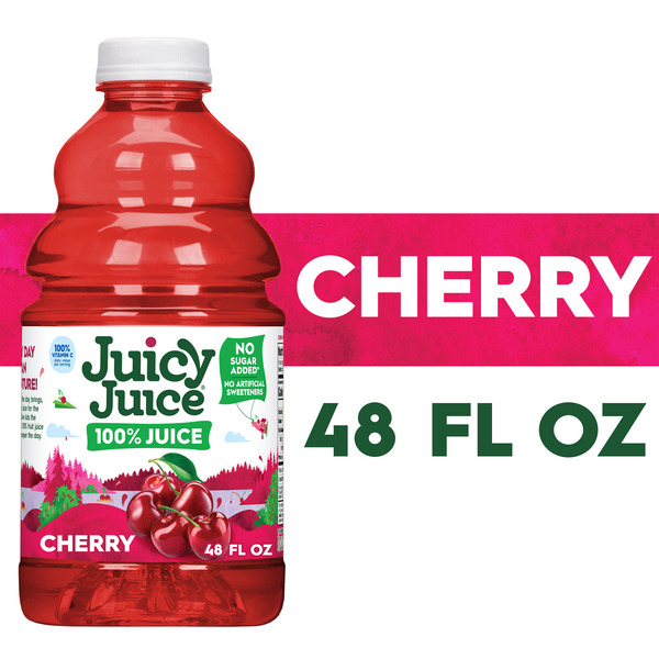Juicy Juice 100% Juice, Cherry, 48 FL OZ Bottle Same-Day Delivery