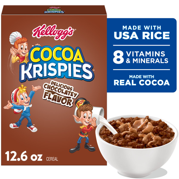 Kellogg's Cocoa Krispies Breakfast Cereal, Kids Snacks, Family Breakfast, Chocolatey Flavor,  Box (1 Box)