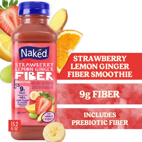 Naked Fiber Smoothie Strawberry Lemon Ginger Same-Day Delivery or