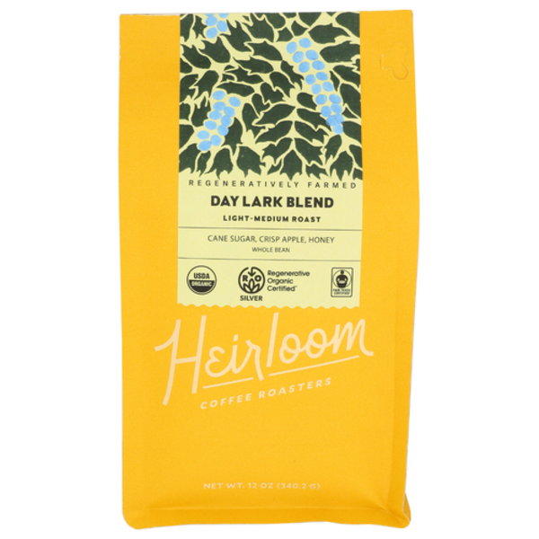 Heirloom Coffee Roasters Organic Day Lark Blend Light-Medium Roast Coffee