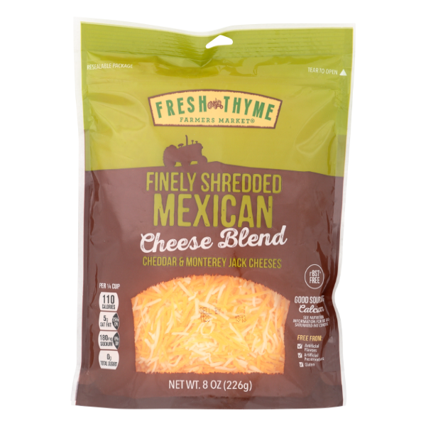 Fresh Thyme Market Finely Shredded Mexican Cheese Blend Cheddar & Monterey Jack Cheeses