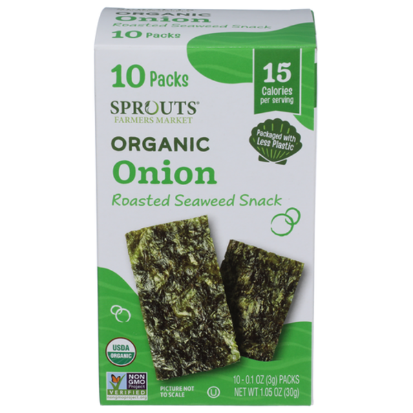 Sprouts Organic Onion Roasted Seaweed Snack 10 Pack