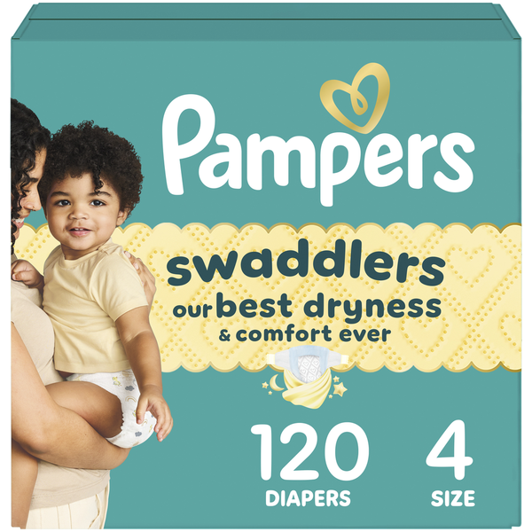 Pampers Swaddlers Disposable Diapers, Size 4, 120 Count - Limited Edition Design